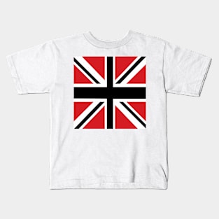 Manchester Red White Black Union Jack Flag Kids T-Shirt